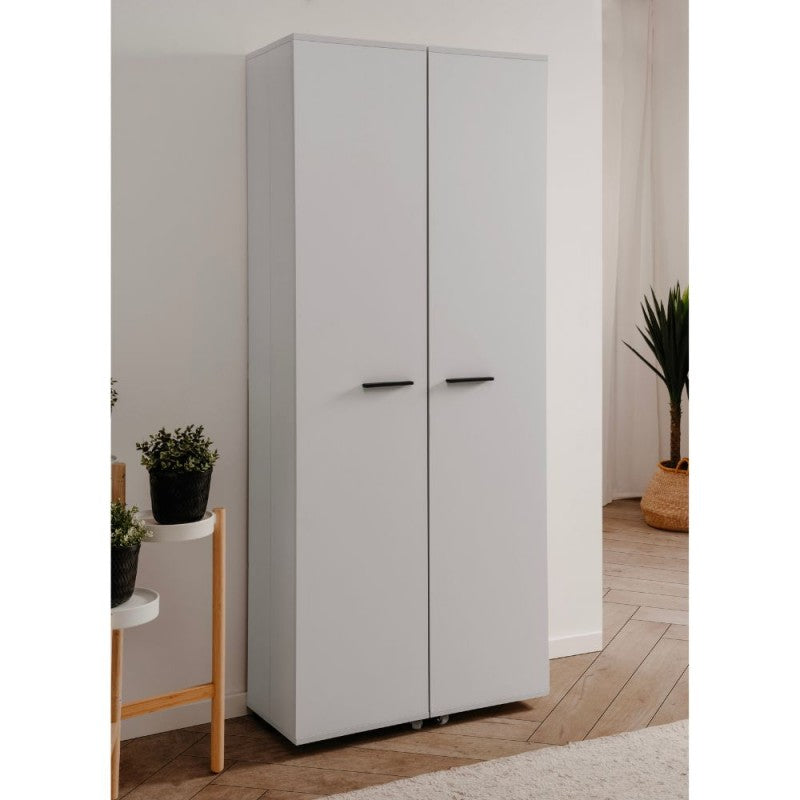 Scarpiera con 2 ante e 5 scomparti colore bianco