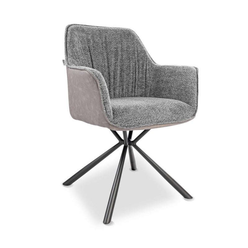 Sedia seduta colore grigio con retro colore tortora-Set 2 pezzi