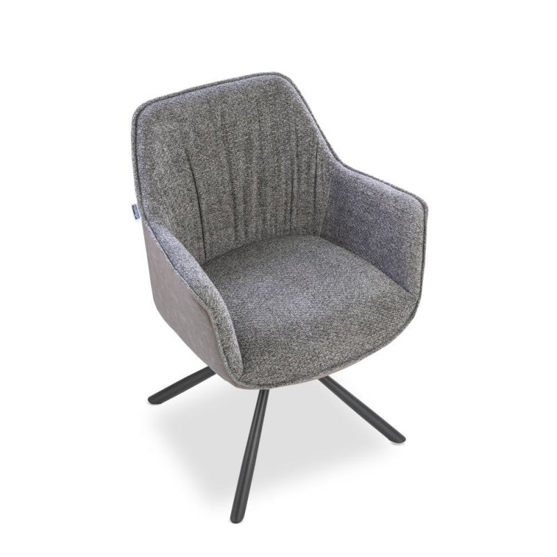 Sedia seduta colore grigio con retro colore tortora-Set 2 pezzi
