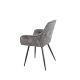 Sedia in velluto con struttura metallo nero- Set da 2 pezzi