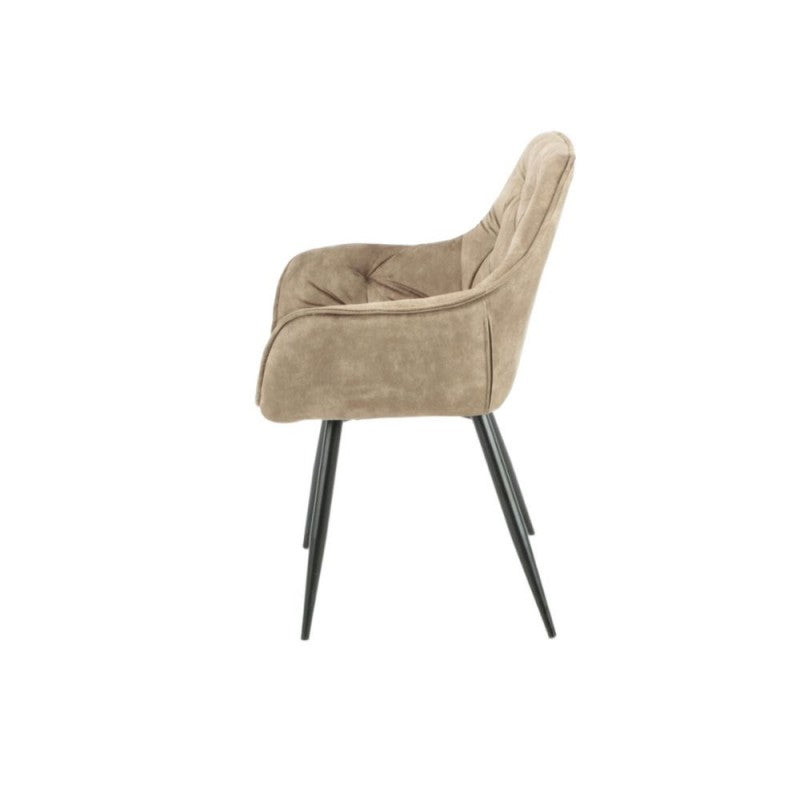 Sedia in velluto con struttura metallo nero- Set da 2 pezzi