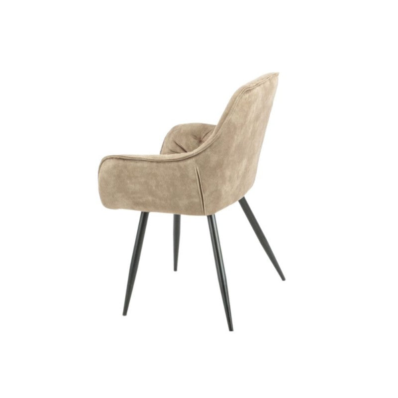 Sedia in velluto con struttura metallo nero- Set da 2 pezzi