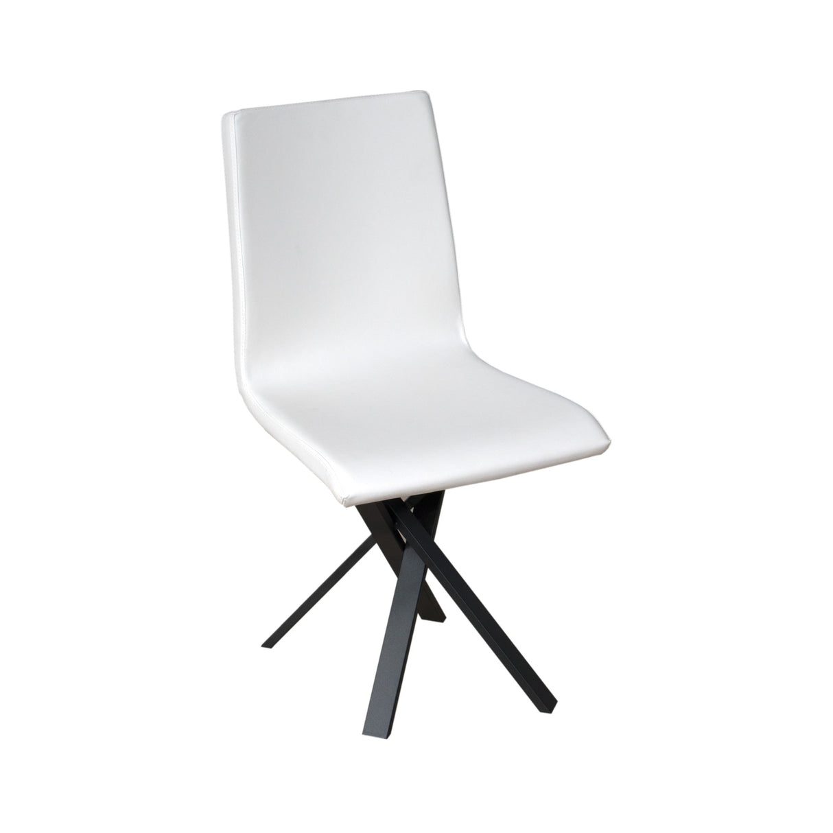 Sedia Aury gambe Antracite tipo volantis con cuscino in Similpelle