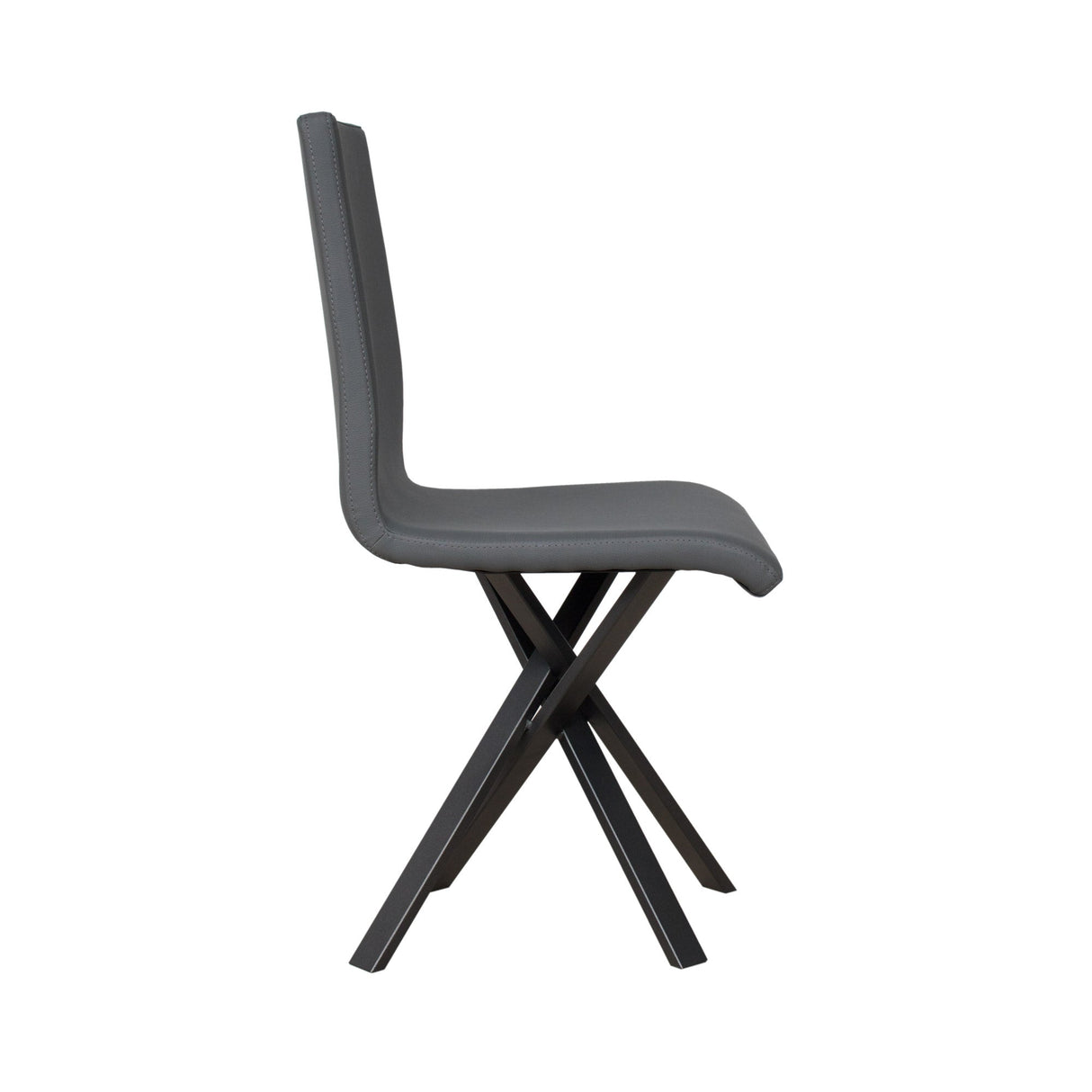 Sedia Aury gambe Antracite tipo volantis con cuscino in Similpelle