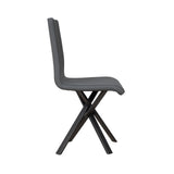 Sedia Aury gambe Antracite tipo volantis con cuscino in Similpelle