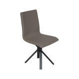 Sedia Aury gambe Antracite tipo volantis con cuscino in Similpelle