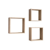 Set 3 mensole da parete forma cubo Set 3 mensole