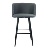 Sgabello in ecopelle con gambe nere opache Set 02 pezzi .