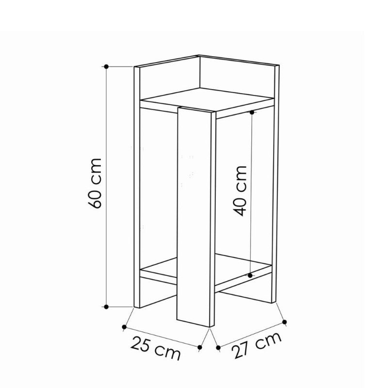Tavolino comodino di design  27x25x60h versione Destra e Sinistra