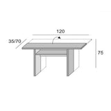 Tavolo consolle ripiegabile di Alta qualità Misure 120x35